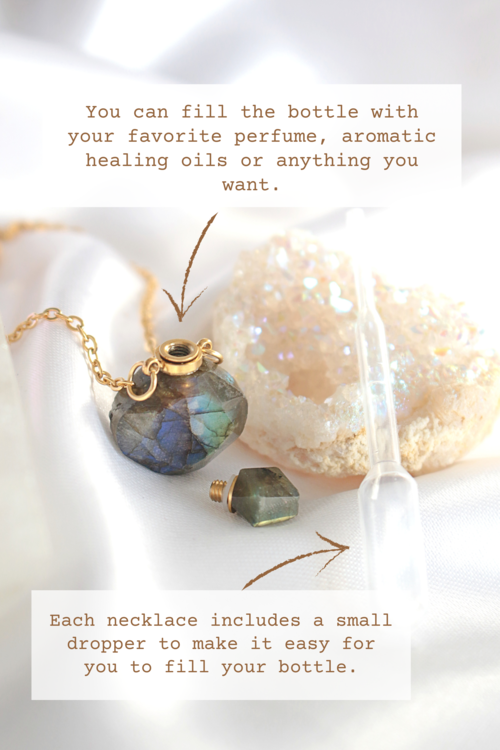 Crystal Bottle Necklace - Elegant Natural Stone Pendant