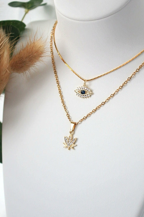 Cannabis Leaf Necklace | 24K
