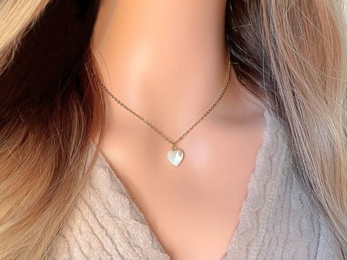 Natural Seashell Heart Necklace|24K