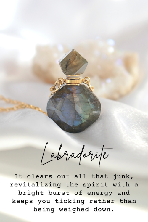 Crystal Bottle Necklace - Elegant Natural Stone Pendant
