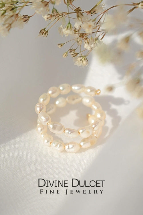 Freshwater Pearls - Spiral Ring|18K