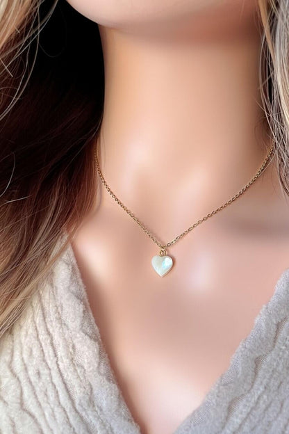 Natural Seashell Heart Necklace|24K