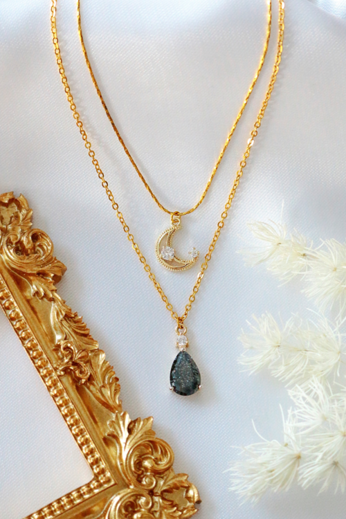 Moon Layered Necklace | 18 Karats gold Plated