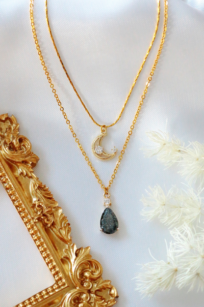 Moon Layered Necklace | 18 Karats gold Plated
