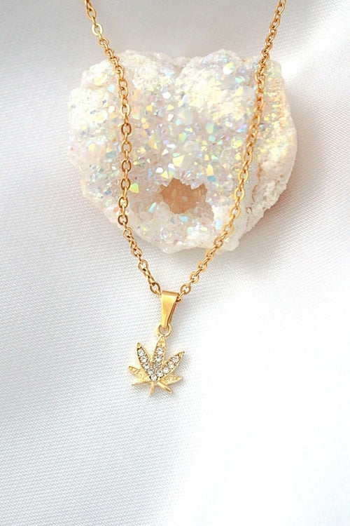 Cannabis Leaf Necklace | 24K