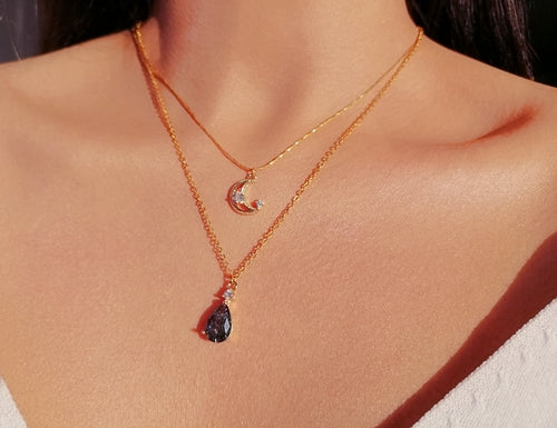 Moon Layered Necklace | 18 Karats gold Plated