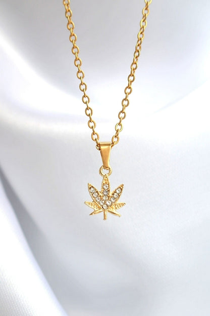 Cannabis Leaf Necklace | 24K