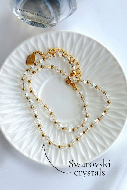 Clear Austrian Crystal Choker| 18K