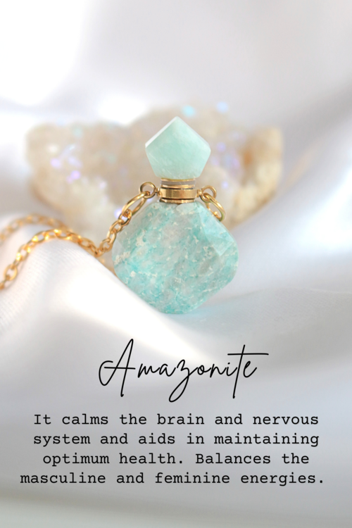 Crystal Bottle Necklace - Elegant Natural Stone Pendant
