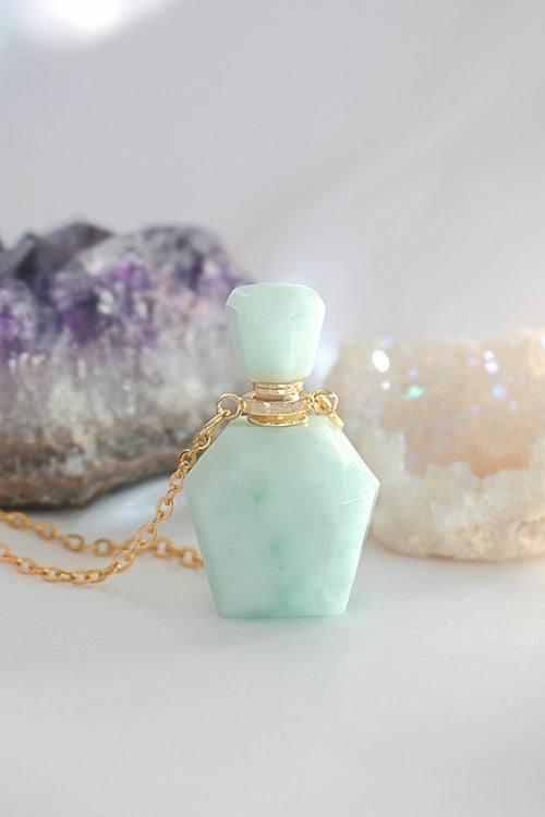 Natural Amazonite Crystal Bottle Necklace