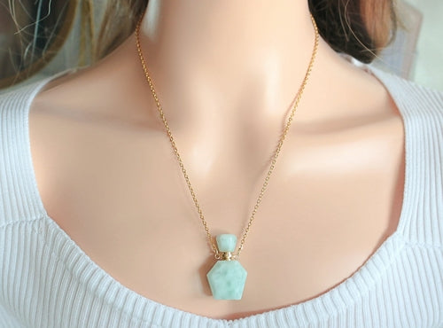Natural Amazonite Crystal Bottle Necklace