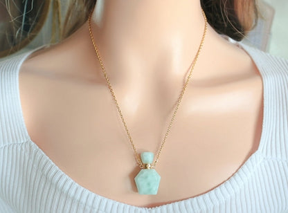 Natural Amazonite Crystal Bottle Necklace
