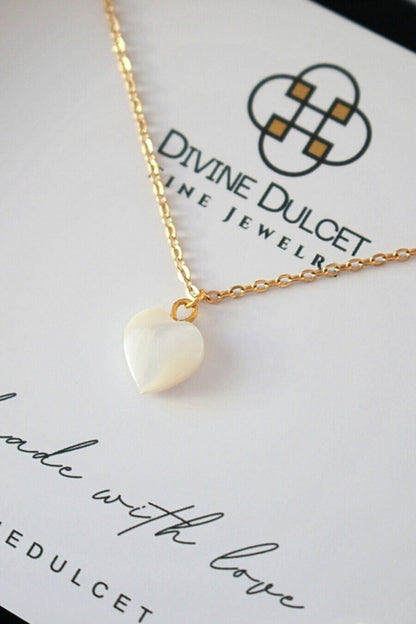 Natural Seashell Heart Necklace|24K