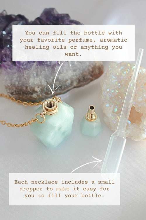 Natural Amazonite Crystal Bottle Necklace