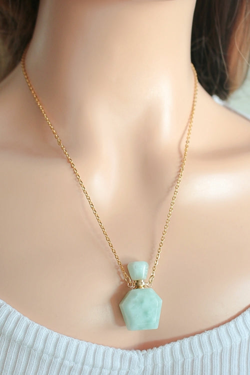 Natural Amazonite Crystal Bottle Necklace