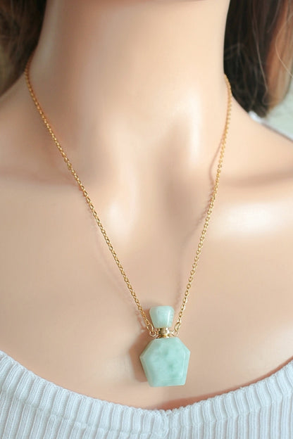 Natural Amazonite Crystal Bottle Necklace