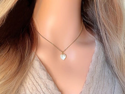 Natural Seashell Heart Necklace|24K