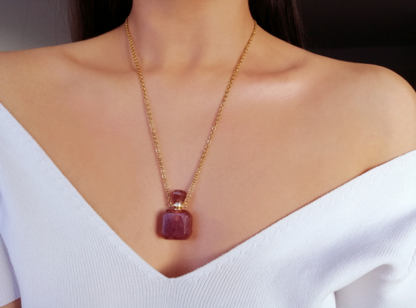 Healing Stones Bottle Necklace