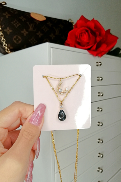 Moon Layered Necklace | 18 Karats gold Plated