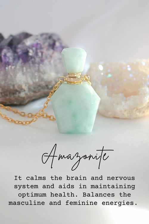Natural Amazonite Crystal Bottle Necklace