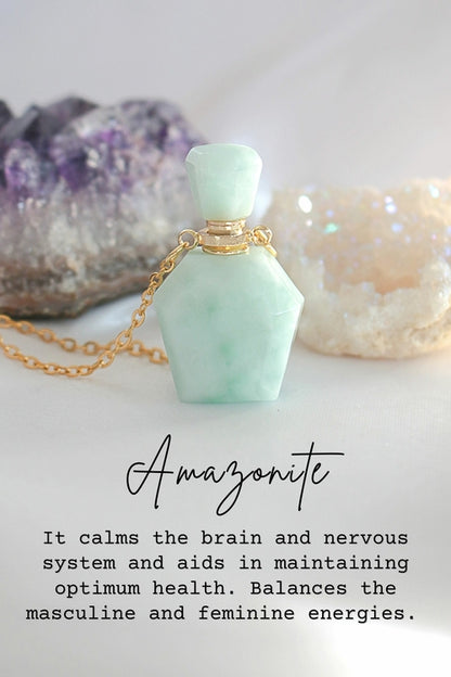 Natural Amazonite Crystal Bottle Necklace