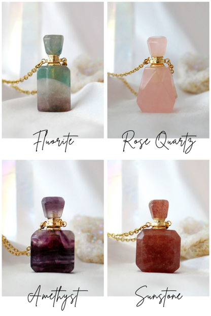 Healing Stones Bottle Necklace