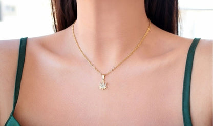 Cannabis Leaf Necklace | 24K