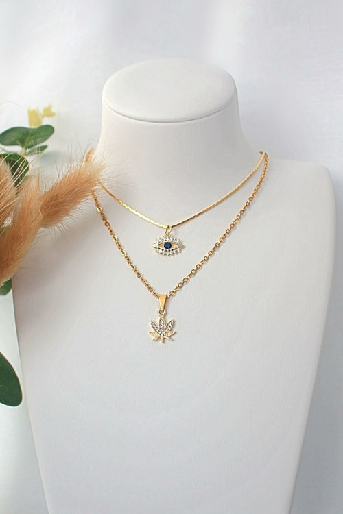 Cannabis Leaf Necklace | 24K