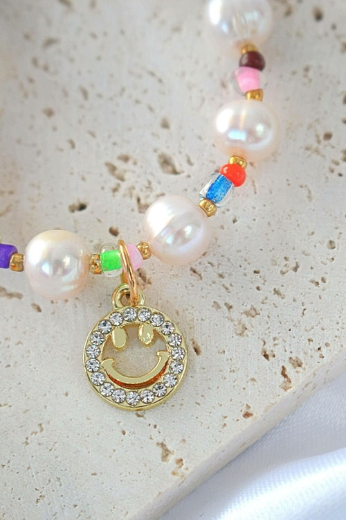 Freshwater Pearls & Colorful Beads Choker | 24 Karats Gold