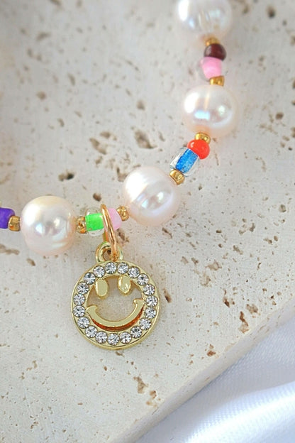 Freshwater Pearls & Colorful Beads Choker | 24 Karats Gold