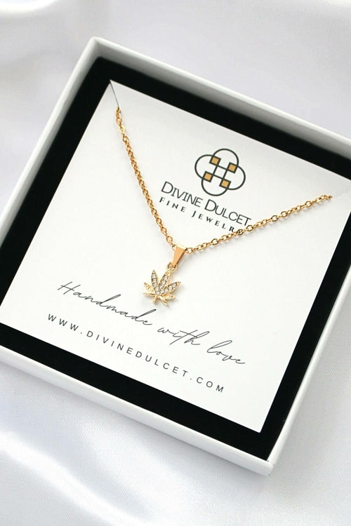 Cannabis Leaf Necklace | 24K