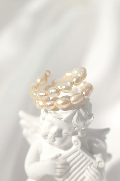 Freshwater Pearls - Spiral Ring|18K